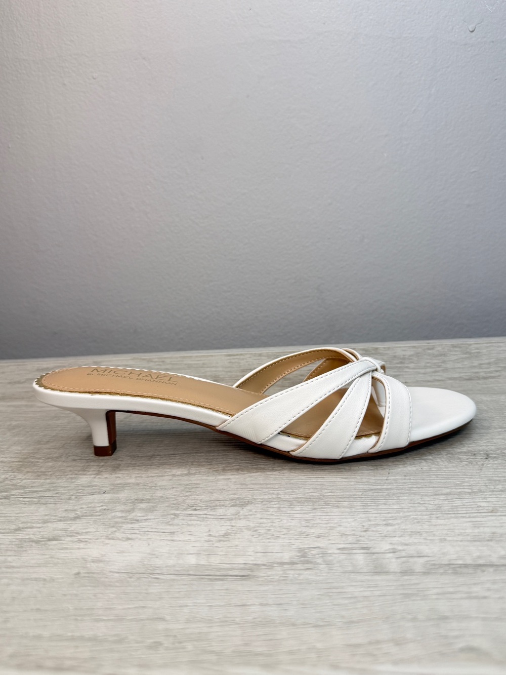 MICHAEL BY MICHAEL SHANNON ZURI DRESS SANDAL KITTEN HEEL SIZE 8.5 - Picture 2 of 12